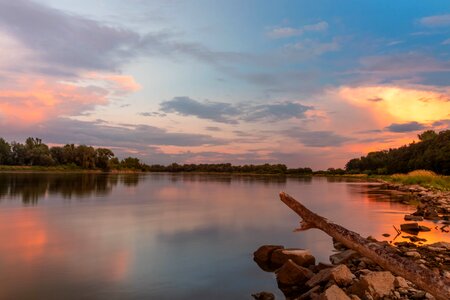 Landscape evening clouds photo