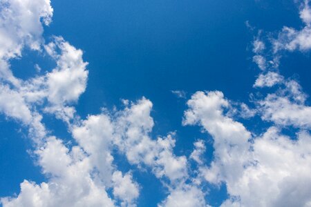 Fluffy cloudscape blue background photo
