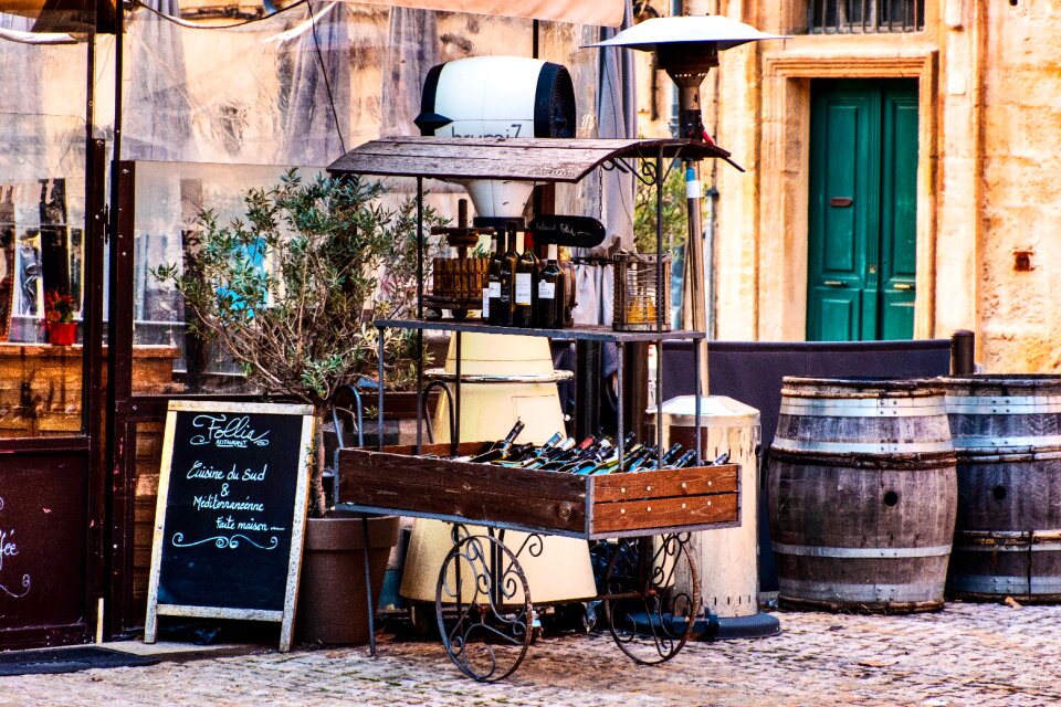 Wine casks wooden kegs menu