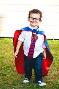 Superhero costume childhood photo