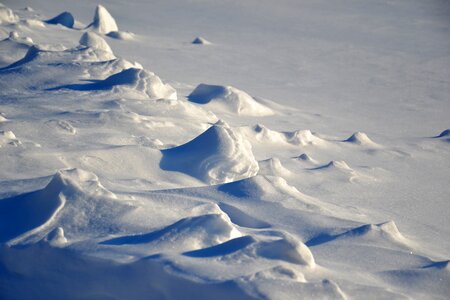 Snowy field snowdrifts surface