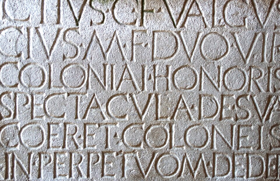 Engraving text italy