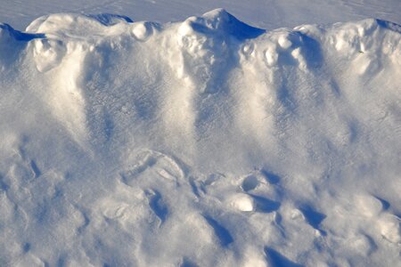 The side of the road snowdrifts surface photo