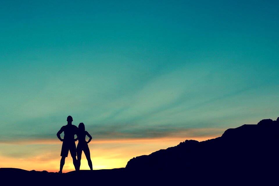 Hiking travel couple