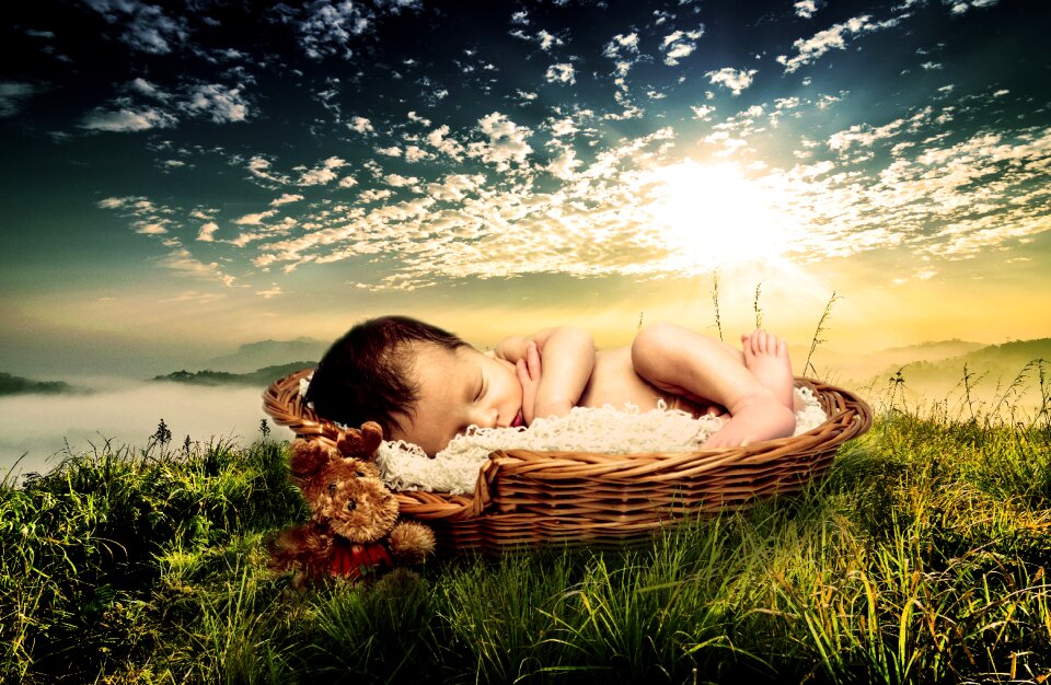 Relaxation grass hayfield