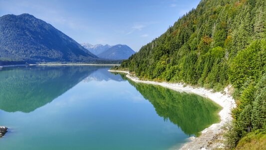 Water landscape mountains