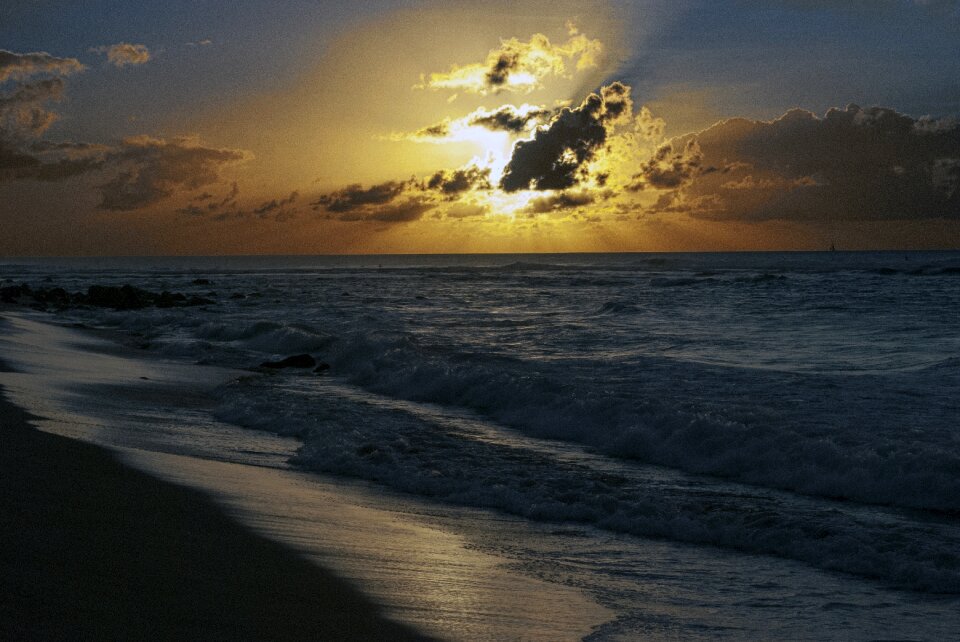 Sunset beach ocean