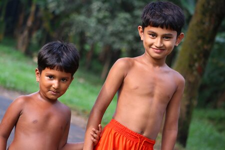 Brother sister happy mood open body