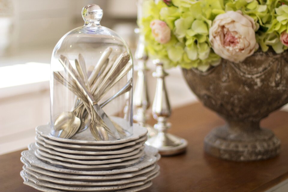 Vintage tableware table