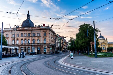 City tram urban