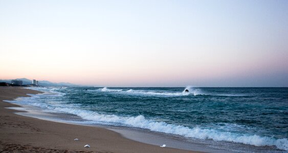 Sunset shore sand photo
