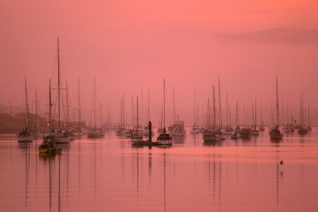 Harbor reflection boats photo