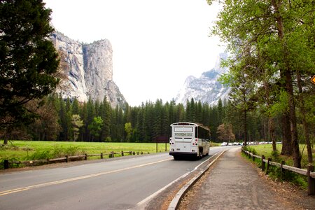 Bus landscape road