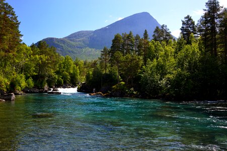 River mountain waterfall