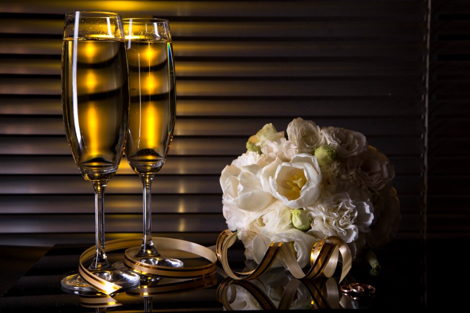 Flowers rings wedding