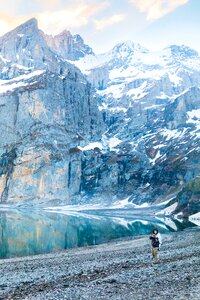 Bergsee lake oeschinen mirroring