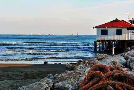 Boats house beach photo