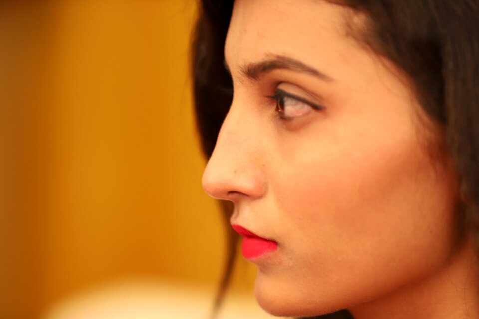 Indian model girl orange model orange eye