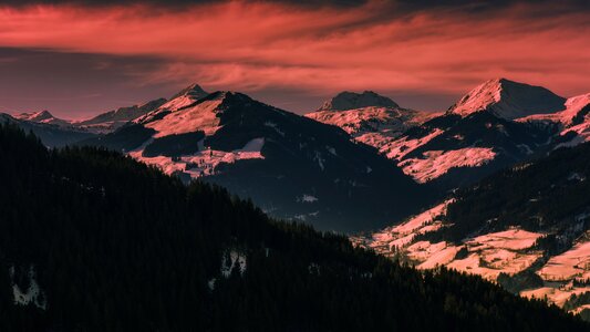 Alpine sunrise landscape photo