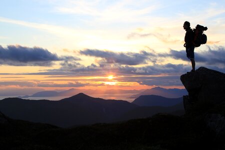 Hiker view silhouette photo