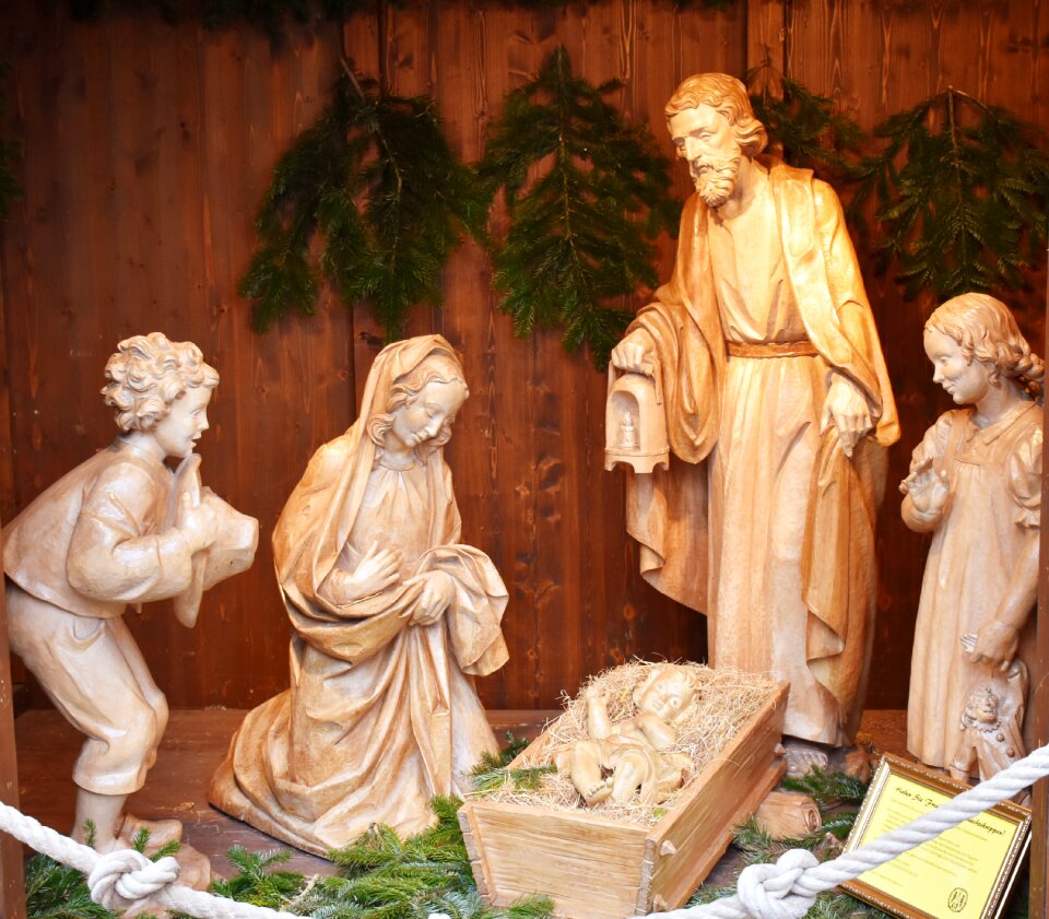 Nativity scene father christmas christmas eve
