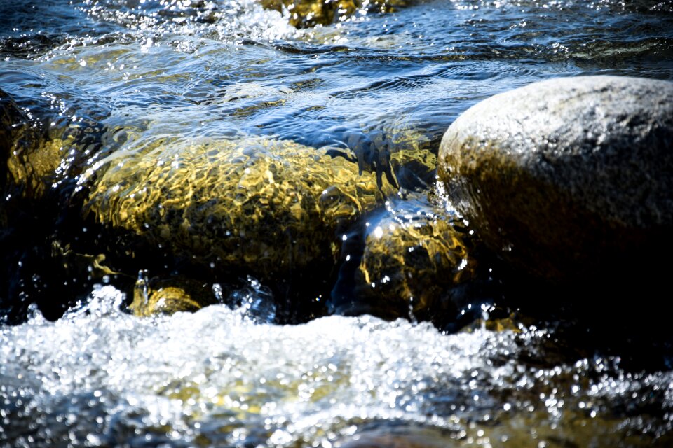 Flowing river stone