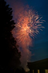 At night pyrotechnics explosions