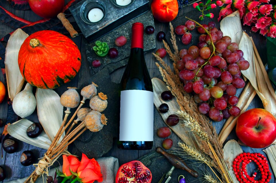 Bottle alcohol red wine