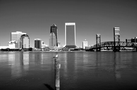 Landscape riverfront monochrome