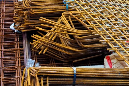 Construction material iron rods rebar photo