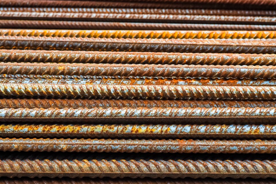 Construction material iron rods rebar
