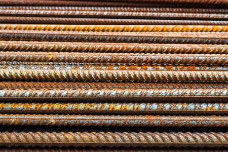 Construction material iron rods rebar photo