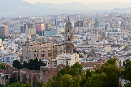 Andalusia malaga city aerial photo