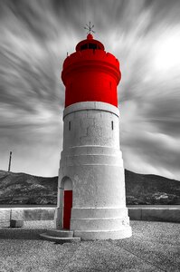 Nautical black and white red