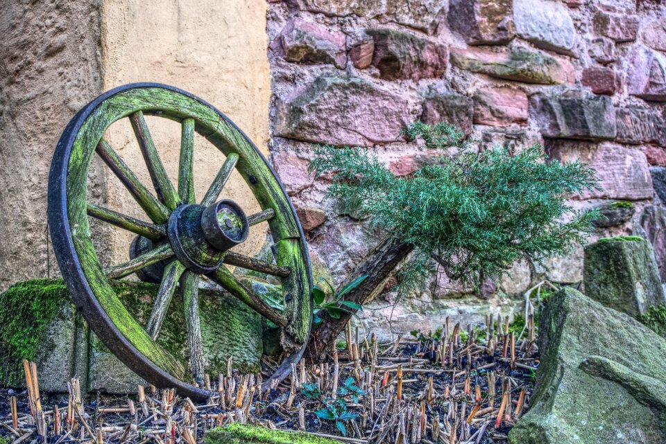 Wood wooden wheel coach photo