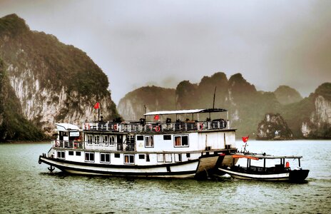 Boat landscape sea