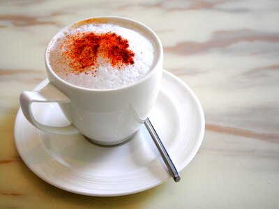 Beverage glass cups of coffee photo