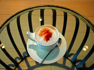 Beverage glass cups of coffee photo