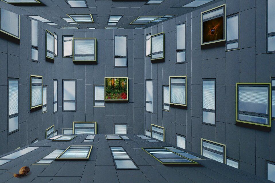 Perspective facade window