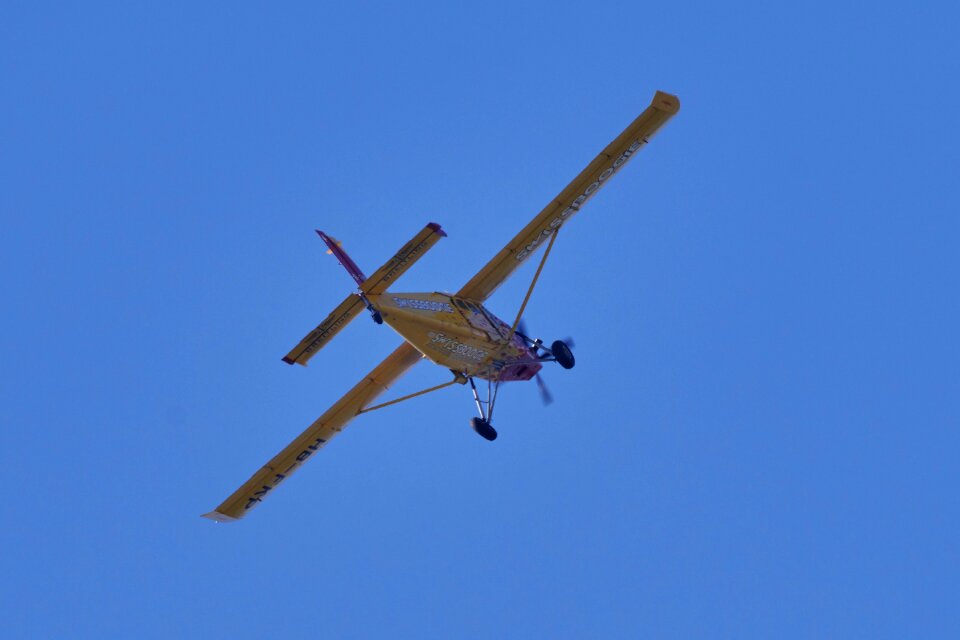 Flying blue propeller