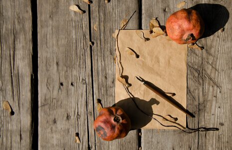 Paper old pomegranate