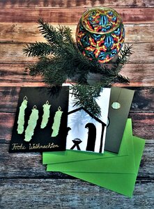 Greeting cards christmas motif decoration