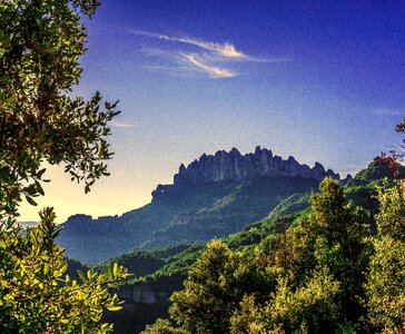 Mountains sky forest