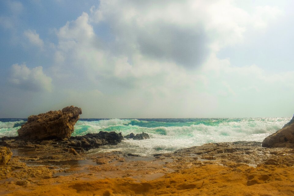 Stormy weather sea nature