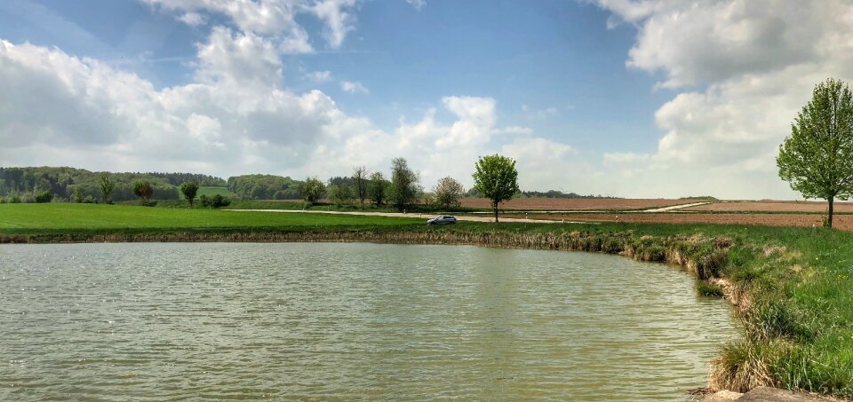 River tree sky photo