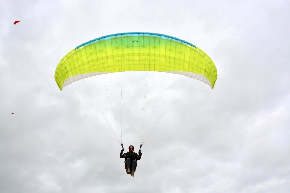 Sailing yellow green grey sky