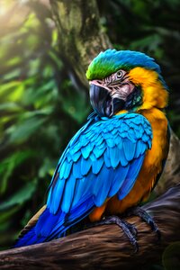 Feather bill colorful