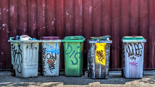 Graffiti plastic waste photo