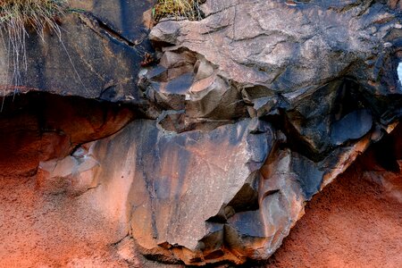 Red rock cliff stones