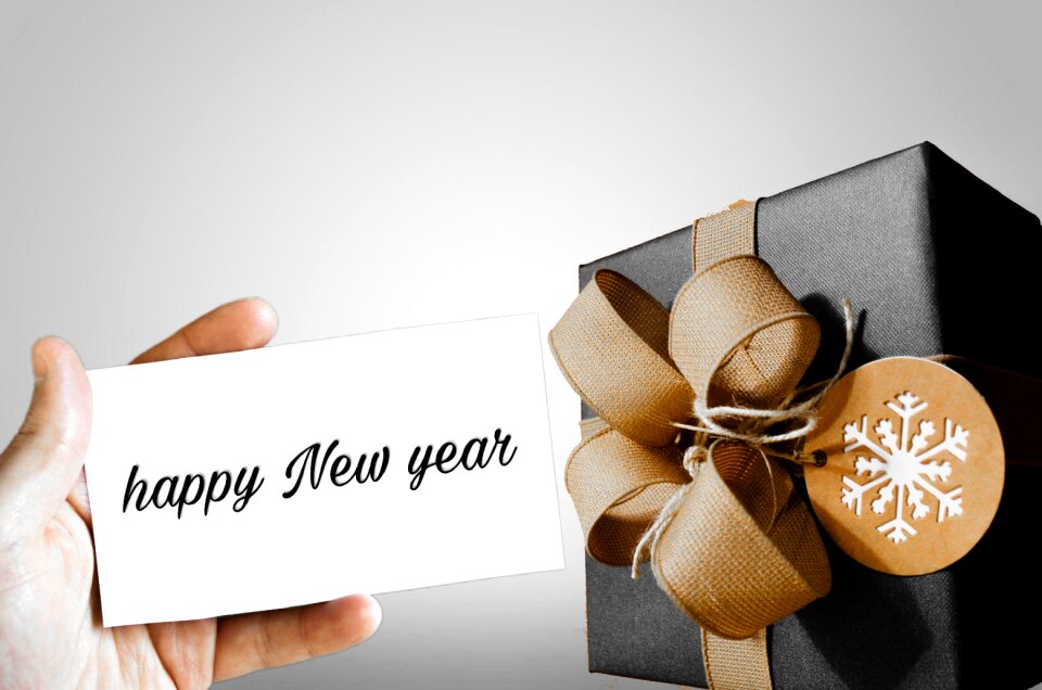 Happy new year hand greeting